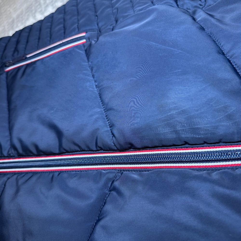 Tommy Hilfiger Navy Women's Extended Jacket Hem Hooded Puffer Coat Small - Picture 12 of 16